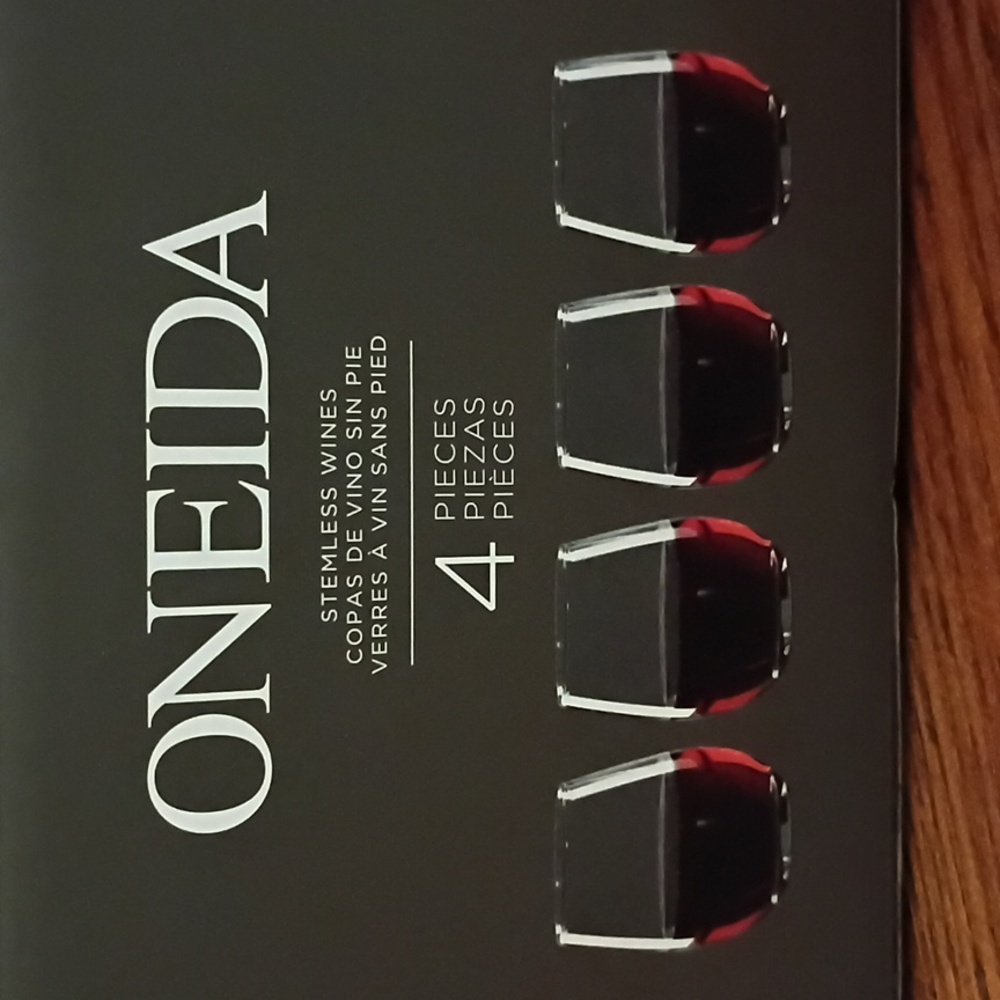 Oneida Clear Stemless Wine Glass Set